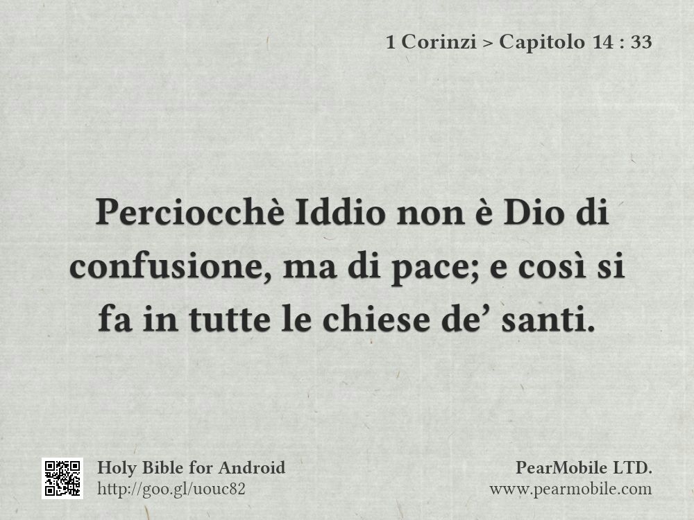 1 Corinzi, Capitolo 14:33